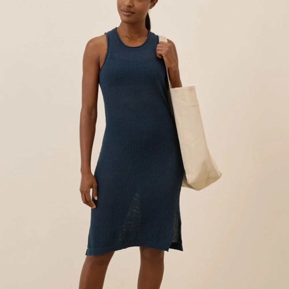 Navy Sleeveless Knit Dress